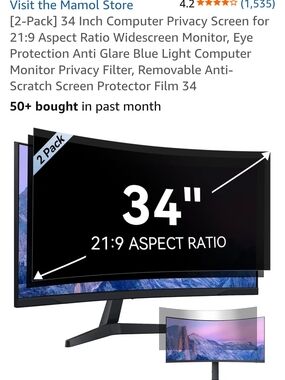 AMO 34" Privacy Screen Filter - Black